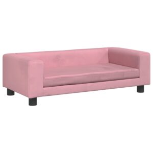 vidaXL Hundbädd med förlängning rosa 100x50x30 cm sammet - Bild 7