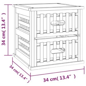 vidaXL Sängbord 2 st 34x34x34 cm massivt valnötsträ - Bild 9