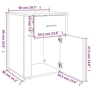 vidaXL Sängbord vit 50x36x60 cm konstruerat trä - Bild 11