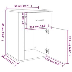 vidaXL Sängbord vit högglans 50x36x60 cm konstruerat trä - Bild 11