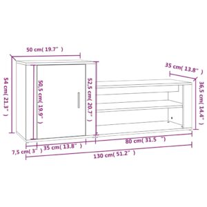 vidaXL Skoskåp betonggrå 130x35x54 cm konstruerat trä - Bild 9