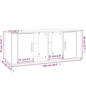 vidaXL Tv-bänk rökfärgad ek 100x35x40 cm konstruerat trä - Bild 9