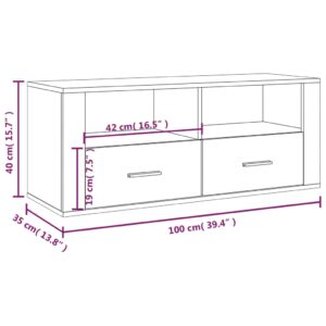 vidaXL TV-skåp vit högglans 100x35x40 cm konstruerat trä - Bild 10