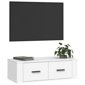 vidaXL Väggmonterad tv-bänk vit 80x36x25 cm konstruerat trä - Bild 4