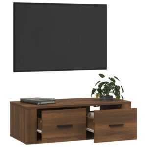 vidaXL Hängande tv-skåp brun ek 80x36x25 cm konstruerat trä - Bild 5