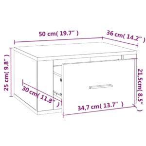 vidaXL Väggmonterade sängbord 2 st sonoma-ek 50x36x25 cm - Bild 11