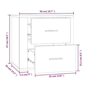 vidaXL Väggmonterat sängbord vit högglans 50x36x47 cm - Bild 11