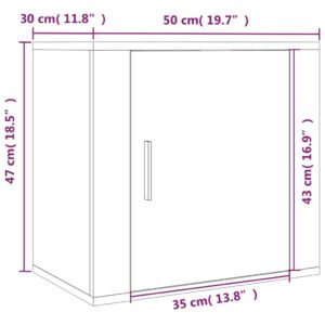 vidaXL Väggmonterade sängbord vit 50x30x47 cm - Bild 11