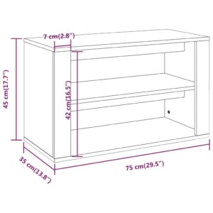 vidaXL Skohylla betonggrå 75x35x45 cm konstruerat trä - Bild 8