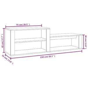 vidaXL Skoskåp vit högglans 150x35x45 cm konstruerat trä - Bild 9