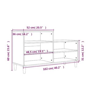 vidaXL Skoskåp betonggrå 102x36x60 cm konstruerat trä - Bild 9