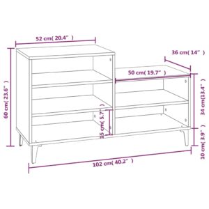 vidaXL Skohylla sonoma-ek 102x36x60 cm konstruerat trä - Bild 9