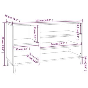 vidaXL Skoskåp svart 102x36x60 cm konstruerat trä - Bild 8