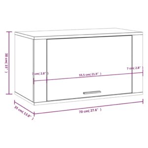 vidaXL Väggmonterat skoskåp rökfärgad ek 70x35x38 cm konstruerat trä - Bild 9