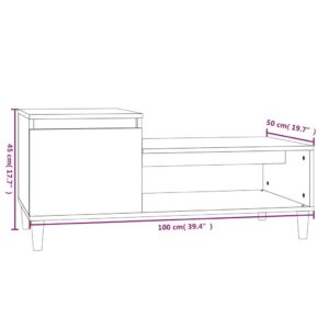 vidaXL Soffbord svart 100x50x45 cm konstruerat trä - Bild 10