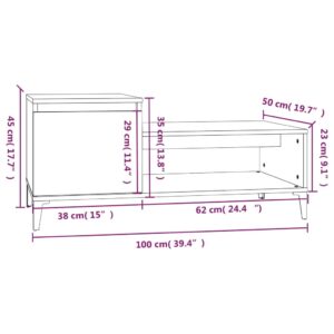 vidaXL Soffbord svart 100x50x45 cm konstruerat trä - Bild 10