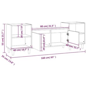 vidaXL Tv-bänk vit högglans 160x35x55 cm konstruerat trä - Bild 10