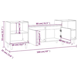 vidaXL Tv-bänk betonggrå 160x35x55 cm konstruerat trä - Bild 10