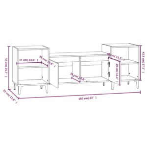 vidaXL Tv-bänk vit högglans 160x35x55 cm konstruerat trä - Bild 9