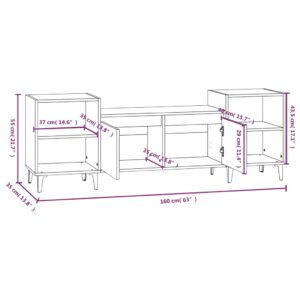 vidaXL Tv-bänk betonggrå 160x35x55 cm konstruerat trä - Bild 9