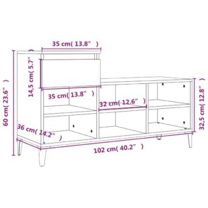 vidaXL Skoskåp vit högglans 102x36x60 cm konstruerat trä - Bild 11