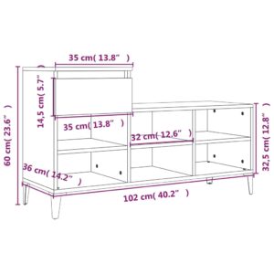 vidaXL Skoskåp betonggrå 102x36x60 cm konstruerat trä - Bild 11