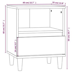 vidaXL Sängbord brun ek 40x35x50 cm - Bild 10