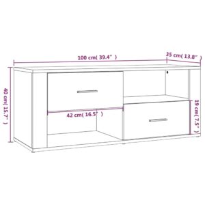 vidaXL Tv-bänk betonggrå 100x35x40 cm konstruerat trä - Bild 10