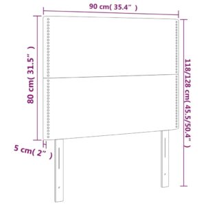 vidaXL Huvudgavlar 2 st ljusgrå 90x5x78/88 cm tyg - Bild 8