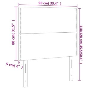 vidaXL Huvudgavlar 2 st mörkblå 90x5x78/88 cm sammet - Bild 8