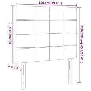 vidaXL Huvudgavlar 2 st mörkgrå 100x5x78/88 cm tyg - Bild 8