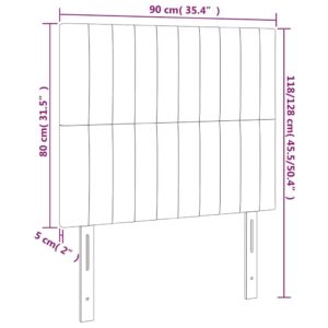 vidaXL Huvudgavlar 2 st mörkgrå 90x5x78/88 cm sammet - Bild 8