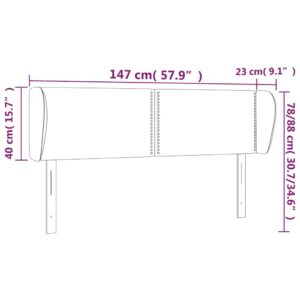 vidaXL Sänggavel med kanter svart 147x23x78/88 cm sammet - Bild 9