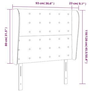 vidaXL Sänggavel med kanter svart 93x23x118/128 cm konstläder - Bild 9