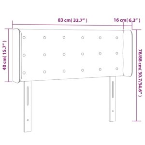 vidaXL Sänggavel med kanter mörkgrå 83x16x78/88 cm sammet - Bild 9