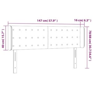 vidaXL Sänggavel med kanter ljusgrå 147x16x78/88 cm sammet - Bild 9