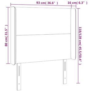 vidaXL Sänggavel med kanter svart 93x16x118/128 cm tyg - Bild 9