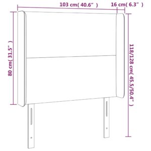 vidaXL Sänggavel med kanter mörkgrå 103x16x118/128 cm sammet - Bild 9