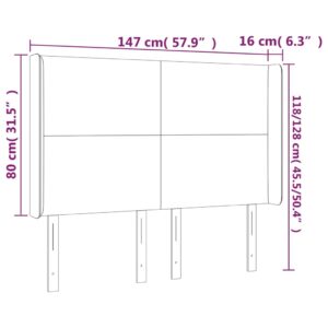 vidaXL Sänggavel med kanter cappuccino 147x16x118/128 cm konstläder - Bild 9