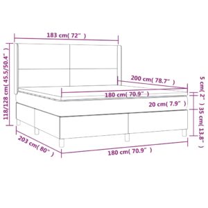 vidaXL Ramsäng med madrass & LED vit 180x200 cm konstläder - Bild 8