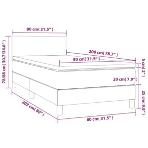 vidaXL Ramsäng med madrass & LED gräddvit 80x200 cm tyg - Bild 8