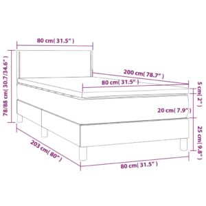 vidaXL Ramsäng med madrass & LED gräddvit 80x200 cm tyg - Bild 8