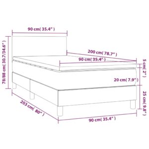 vidaXL Ramsäng med madrass & LED svart 90x200 cm konstläder - Bild 8