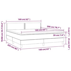 vidaXL Ramsäng med madrass & LED svart 160x200 cm konstläder - Bild 8