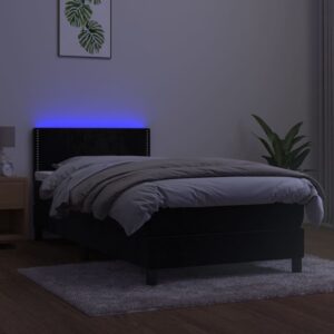 vidaXL Ramsäng med madrass & LED svart 80x200 cm sammet - Bild 3