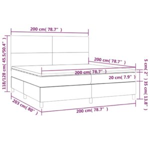 vidaXL Ramsäng med madrass & LED mörkblå 200x200 cm sammet - Bild 8