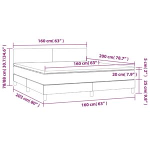 vidaXL Ramsäng med madrass blå 160x200 cm tyg - Bild 7