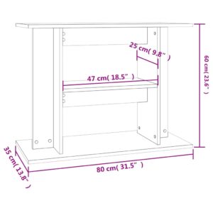 vidaXL Akvariebänk vit 80x35x60 cm konstruerat trä - Bild 8