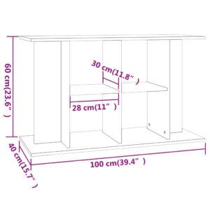 vidaXL Akvariebänk grå sonoma 100x40x60 cm konstruerat trä - Bild 8