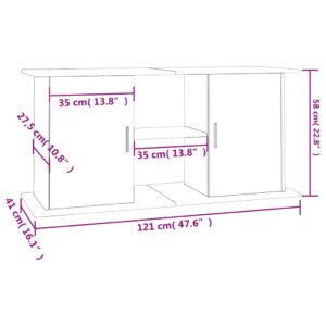 vidaXL Akvariebänk betonggrå 121x41x58 cm konstruerat trä - Bild 11